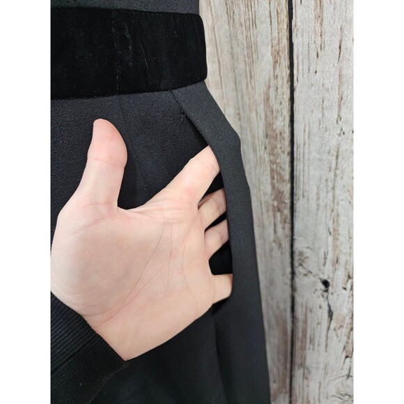 WN Women's‎ 12 Eliza J Pleated Halter Neck Velvet Accent Jumpsuit Romper Black - Picture 6 of 7